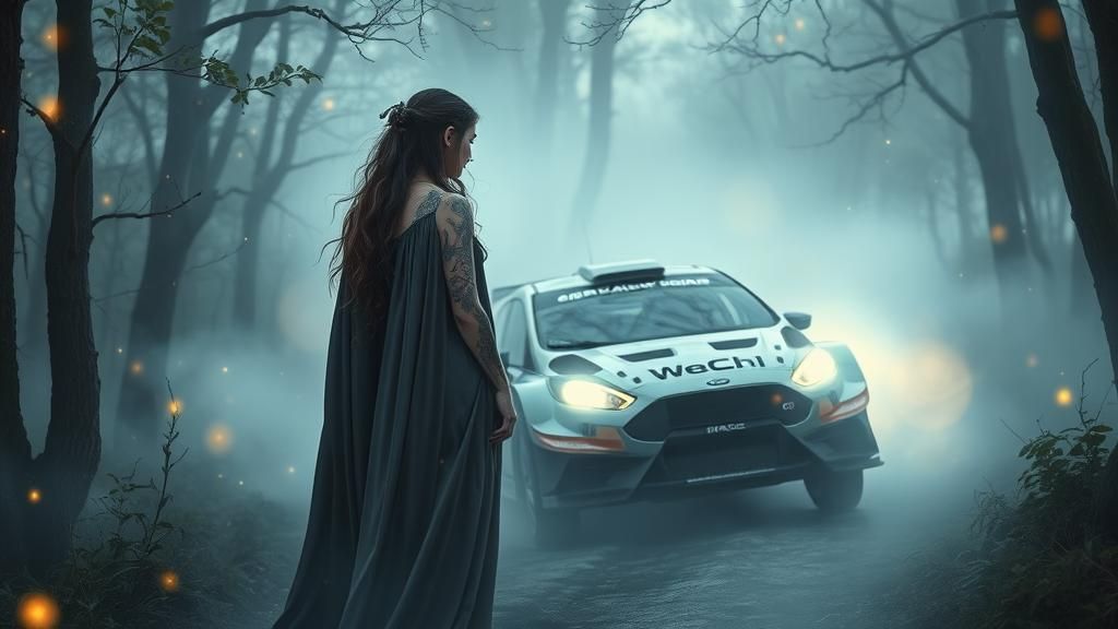 Druidess Summons Rally Car in Mystical Forest