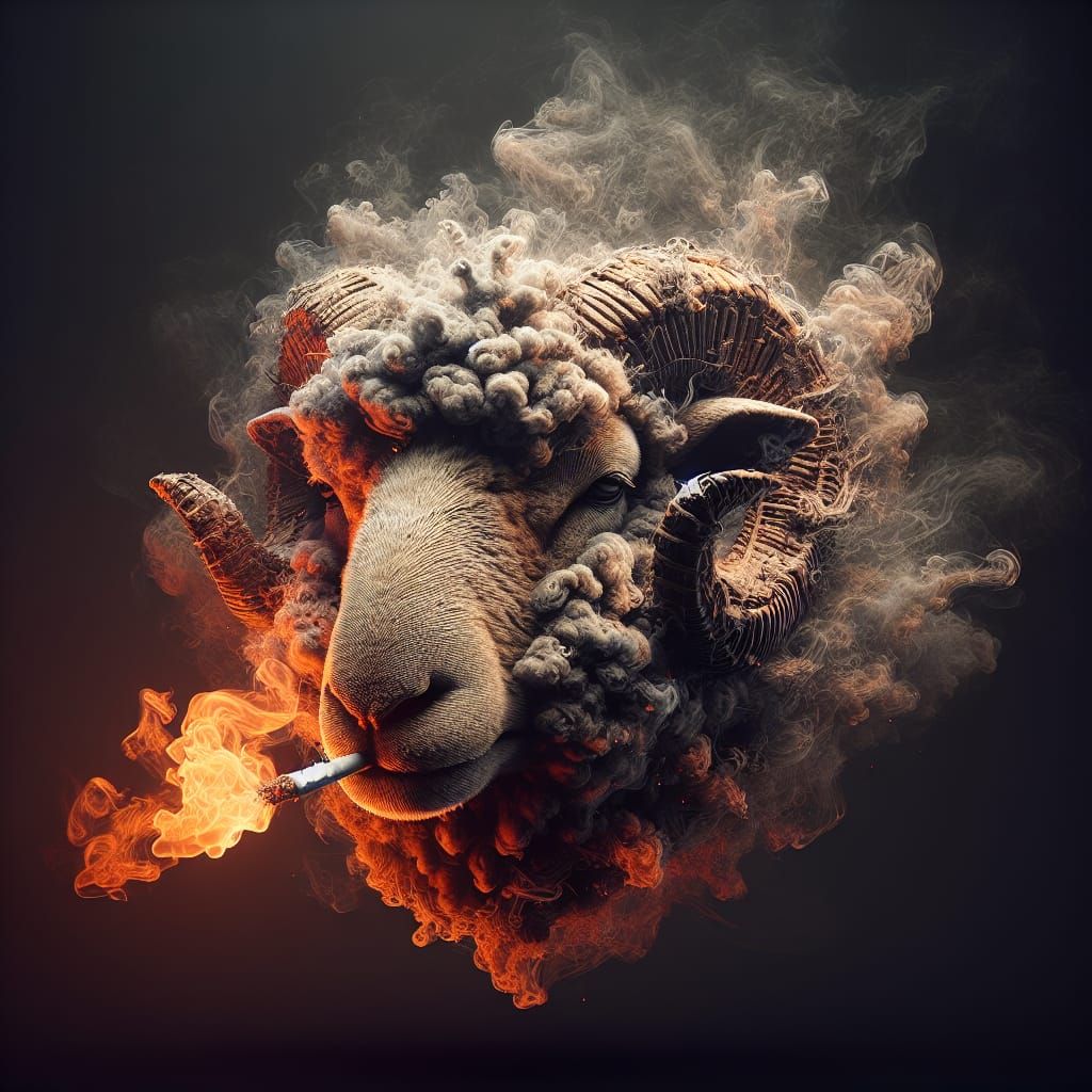 Smoked Sheep Face in Epic 3D Style