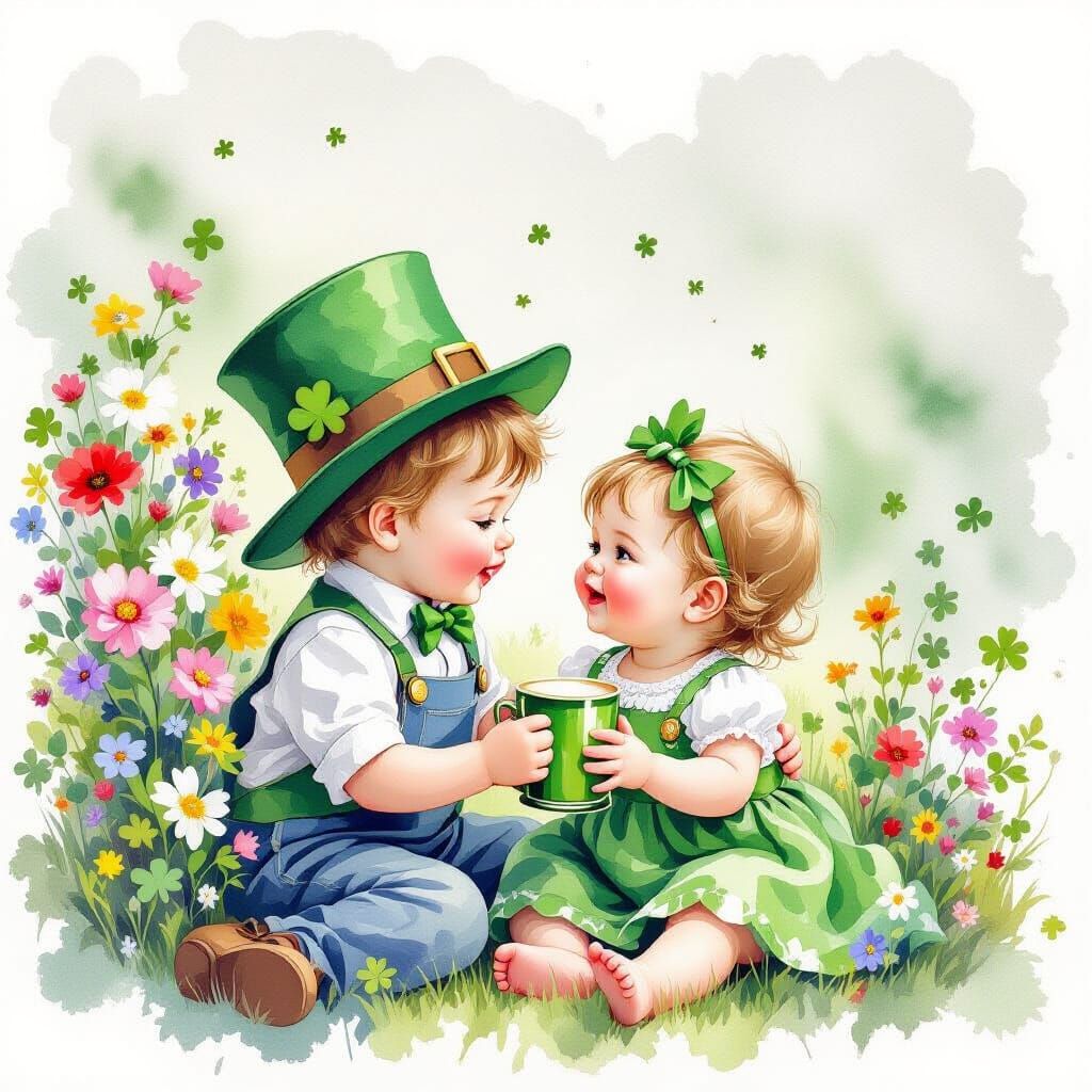 Muted Watercolour St. Patrick's Day Celebration