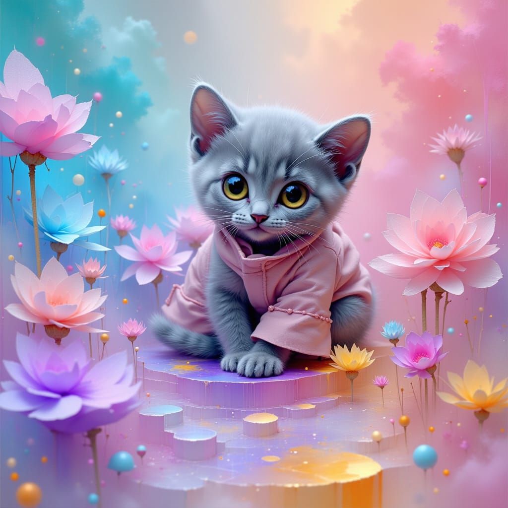 Grey Cat Plays on Iridescent Eyeshadow Palette