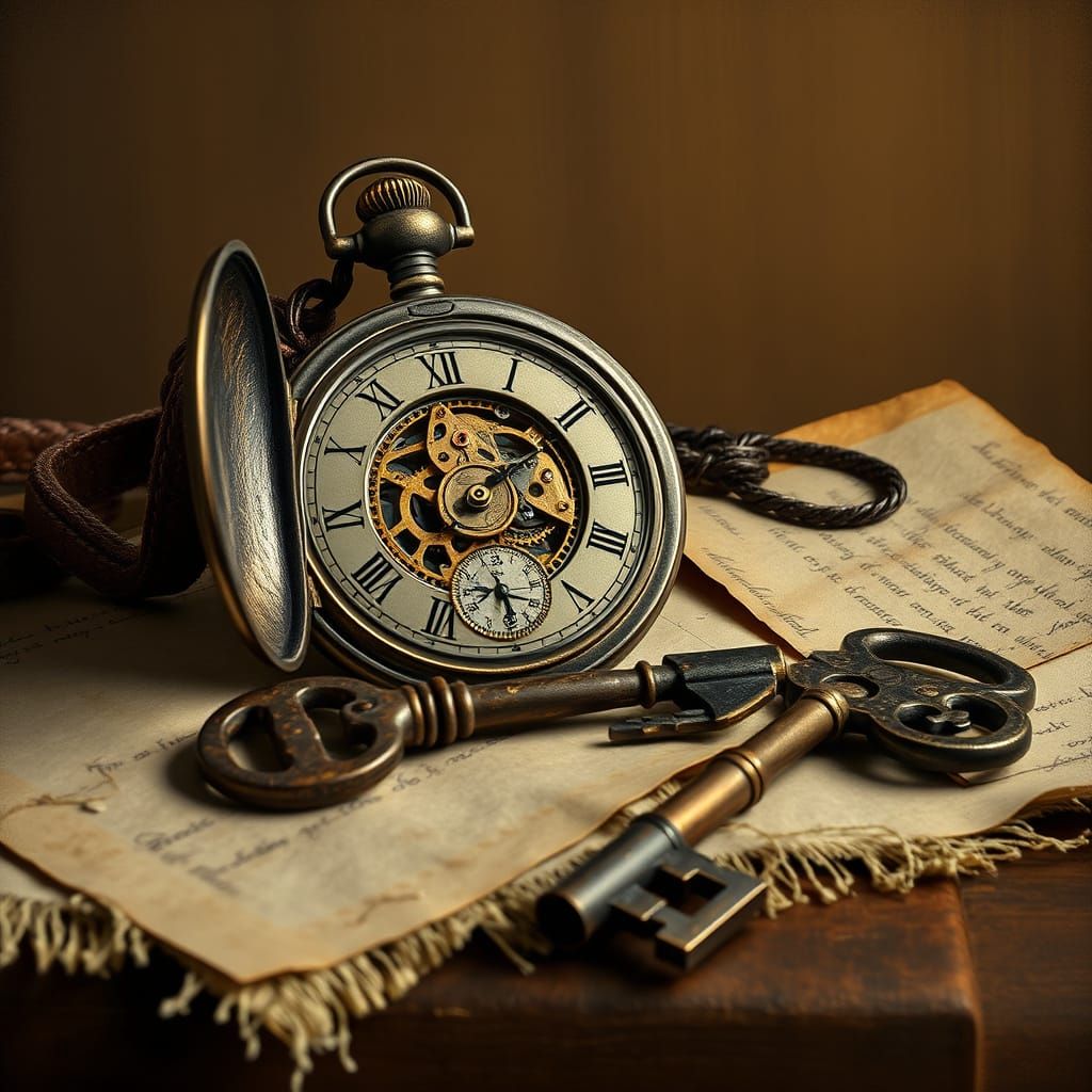 Still Life of Antiques in Warm, Muted Tones