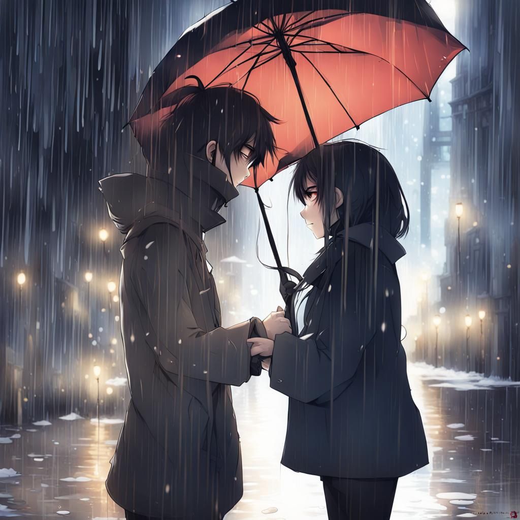 Rain: Anime-Style Key Visual Inspired by Japanese Manga