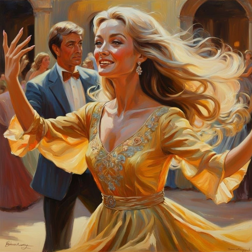 Barbara Bouchet Portrait in Oil Painting Style