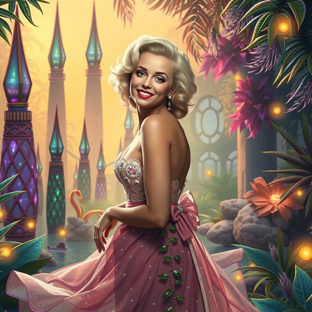 Marilyn Monroe in a Sultry Tropical Paradise