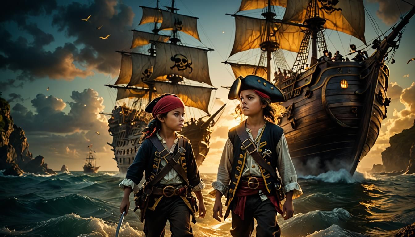 Photorealistic Pirate Adventure in Tonalist Style