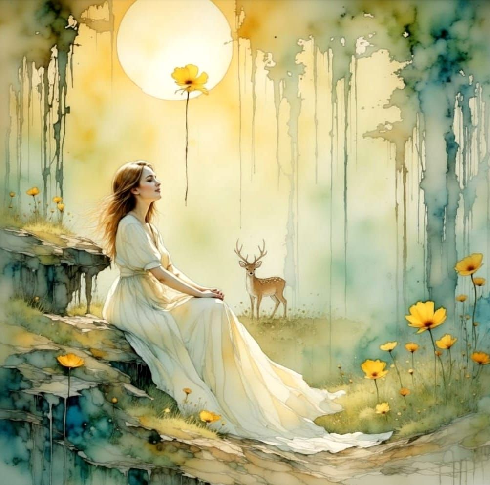 Abstract Watercolour Painting of Inner Peace