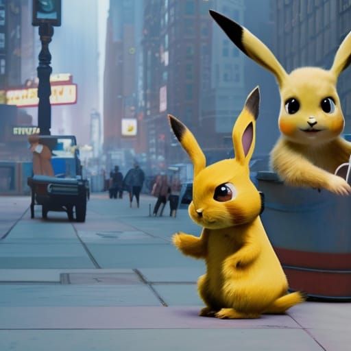 Pikachu gets turned into a rabbit while visiting New York, makes a friend tho!