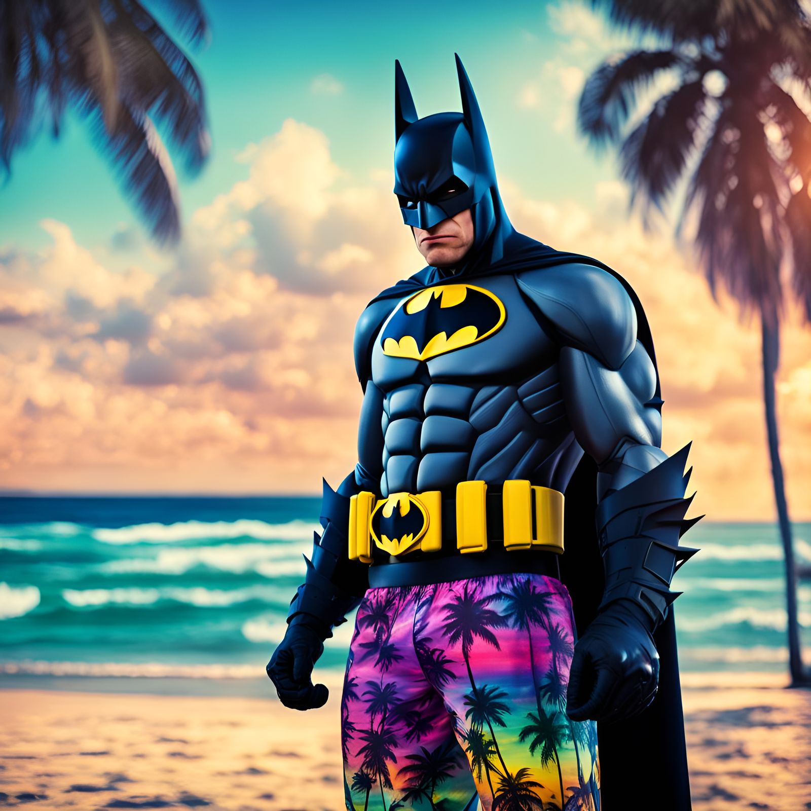 Batman Chillin' in the Bahamas