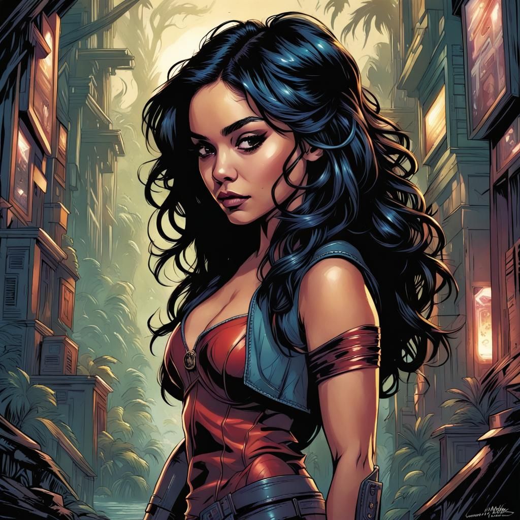 Vanessa Hudgens in Comic Book Art Style