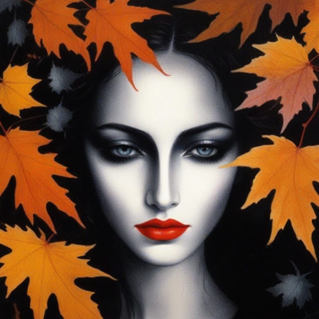 Melancholic Autumn Portrait with Reflective Eyes