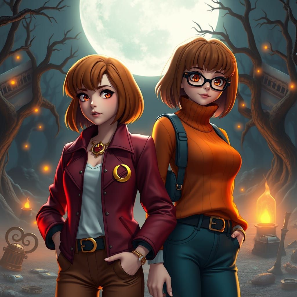 Mystical Scooby-Doo Detectives in Moonlit Enchantment