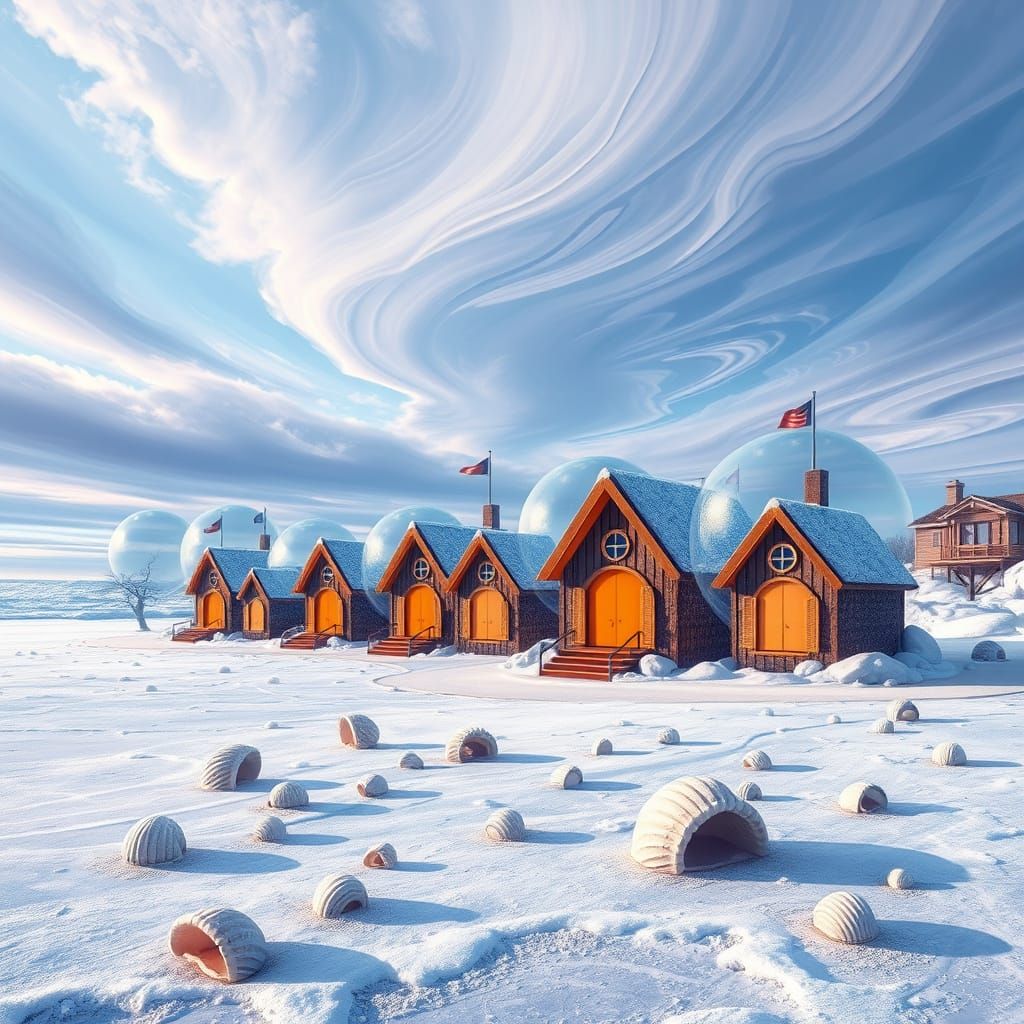 Winter Beach Children's Village in Abstract Style