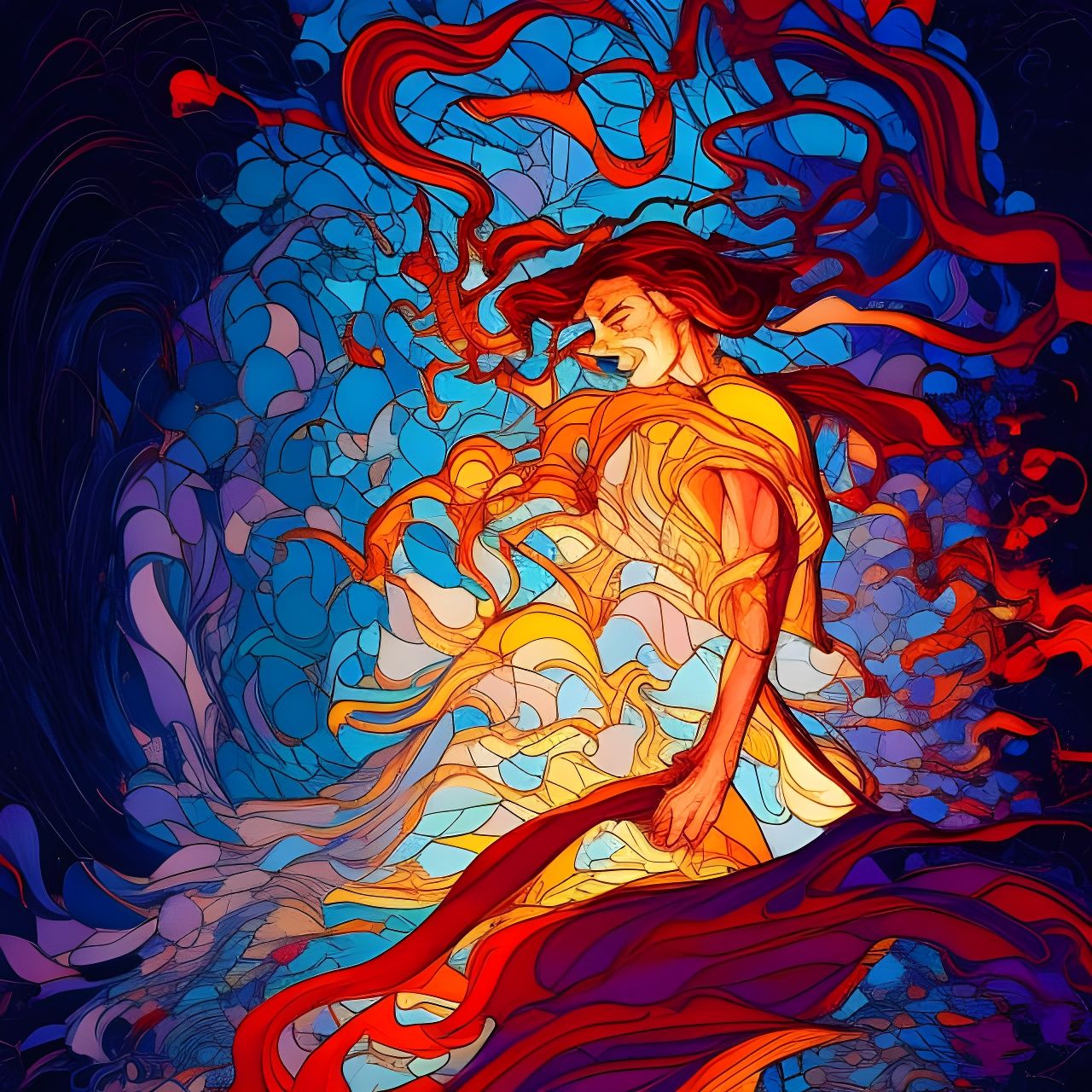 Fire and Water Clash in Seuss-Inspired Art