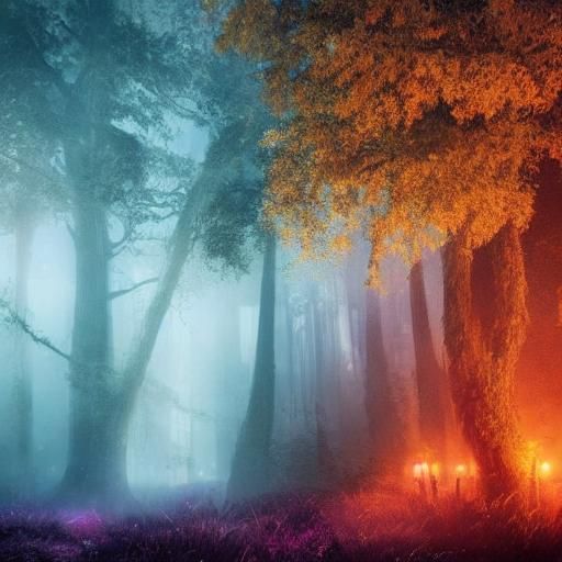 Wizards Gather Under Moonlight: Fantasy Illustration