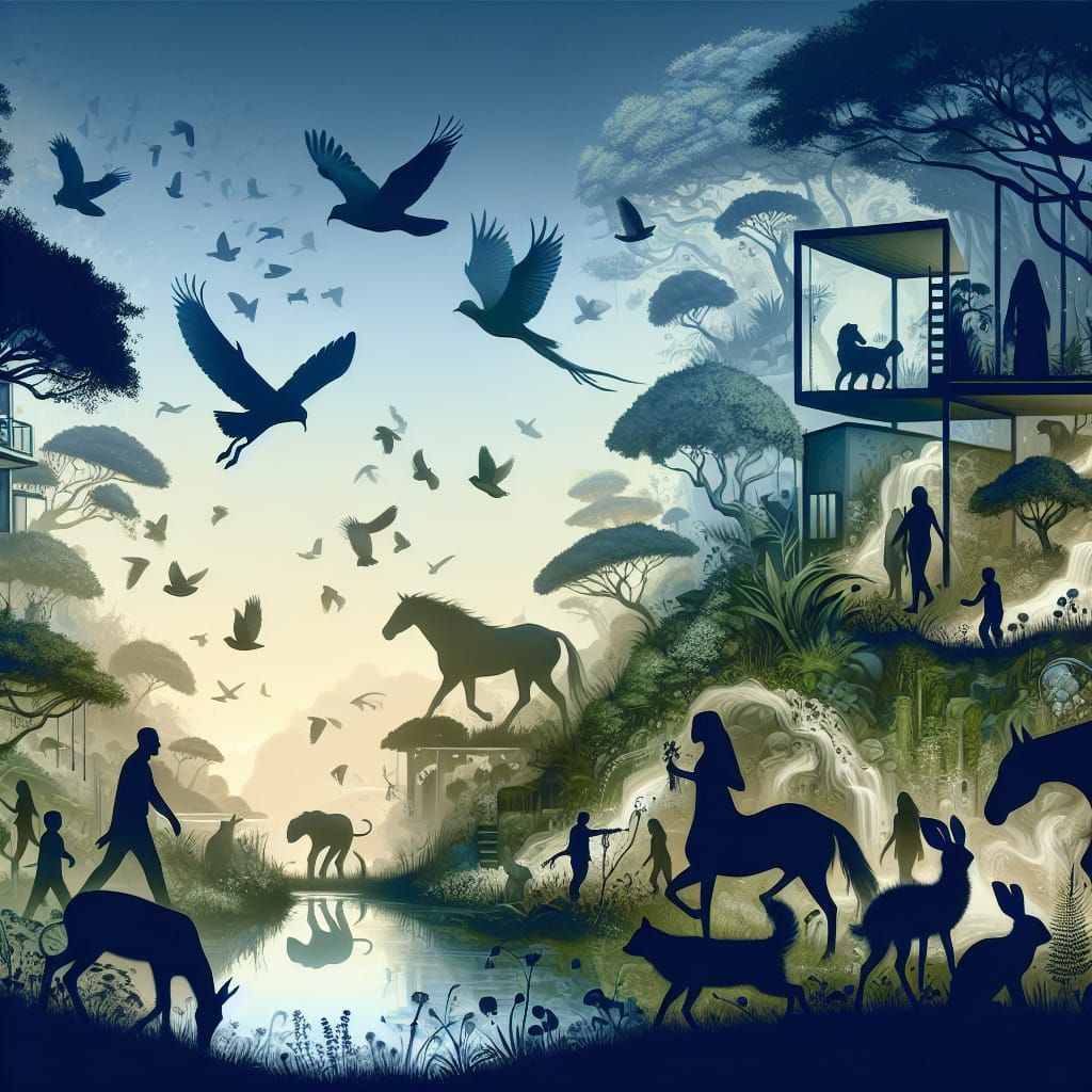 Harmonious Coexistence: Humans and Animals in Vibrant Nature