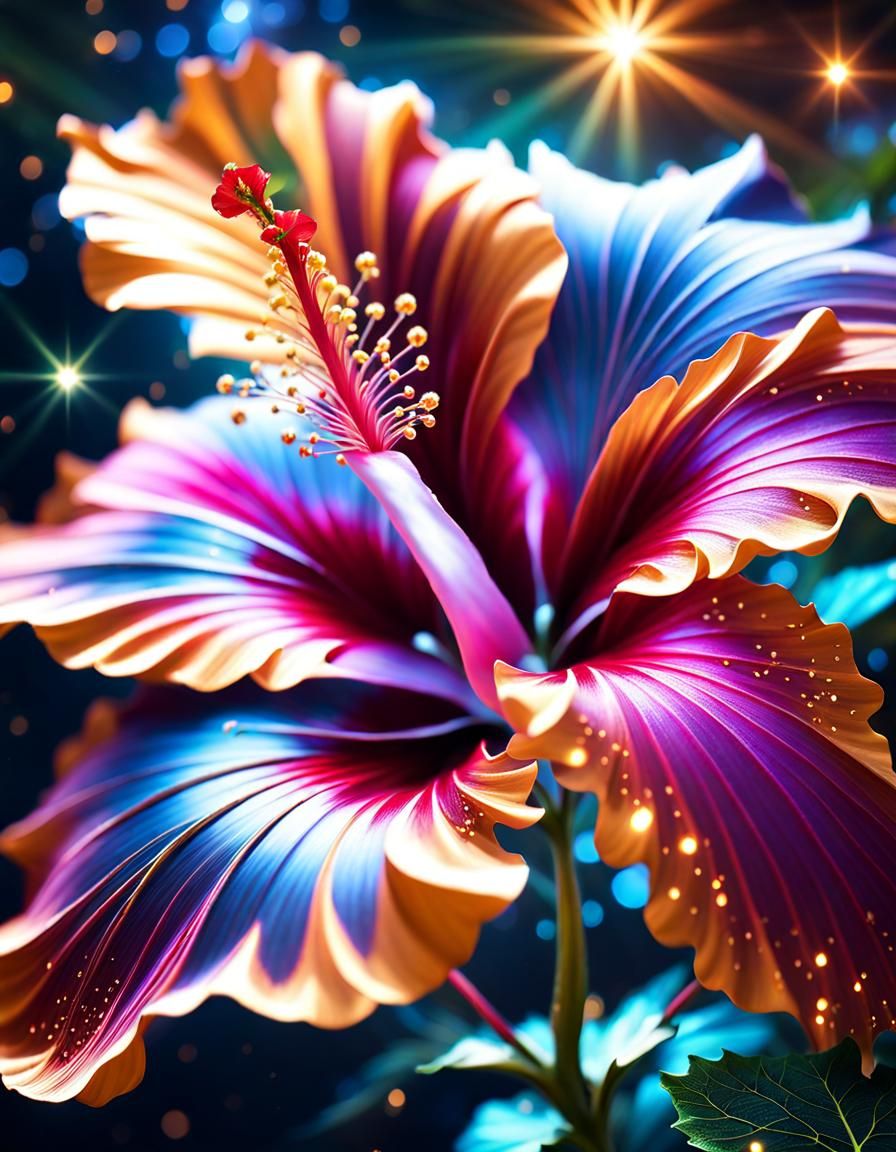 Beautiful Hibiscus Flower with Forest Background