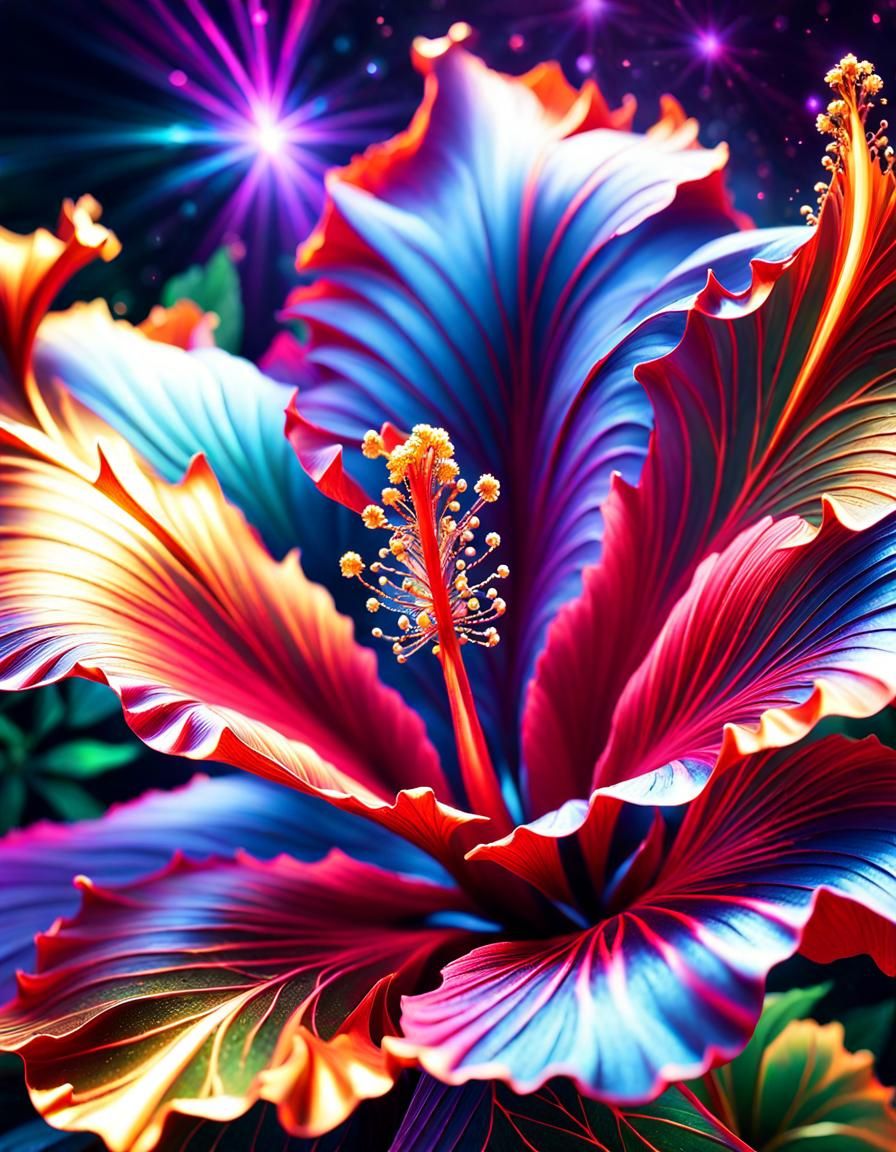 Beautiful Hibiscus Flower with Forest Background