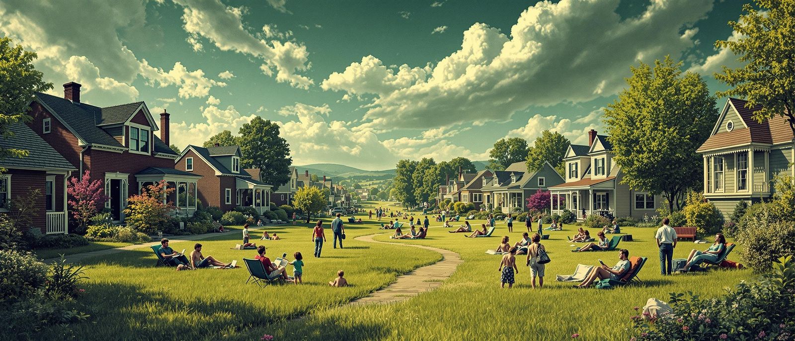 Surreal Suburban Dreamscape of Grotesque Absurdity