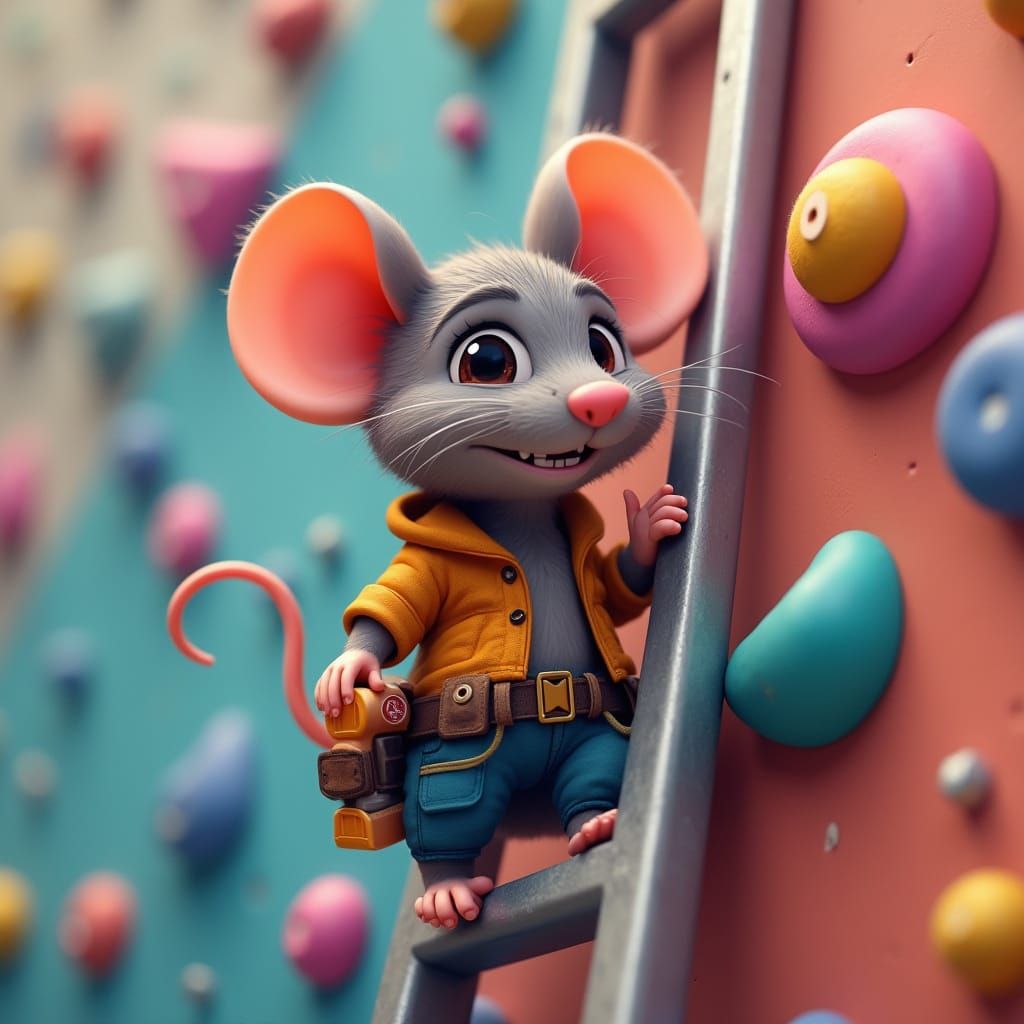 Marvel-Style Rat Climber in Vibrant 8K Resolution