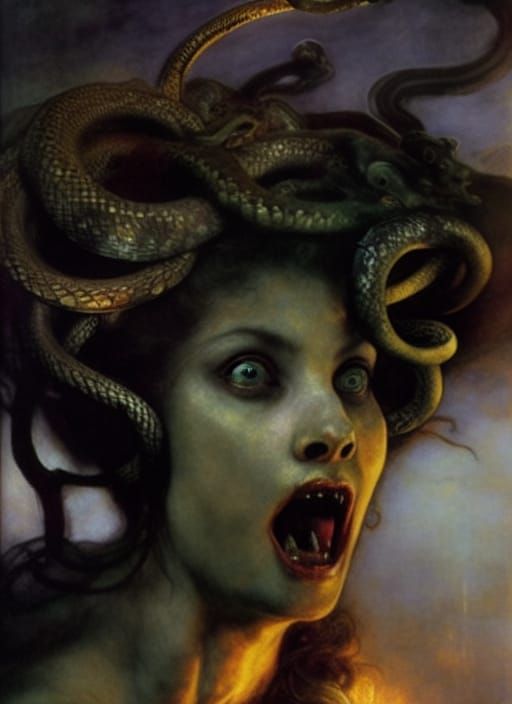 Portrait of Medusa raging…