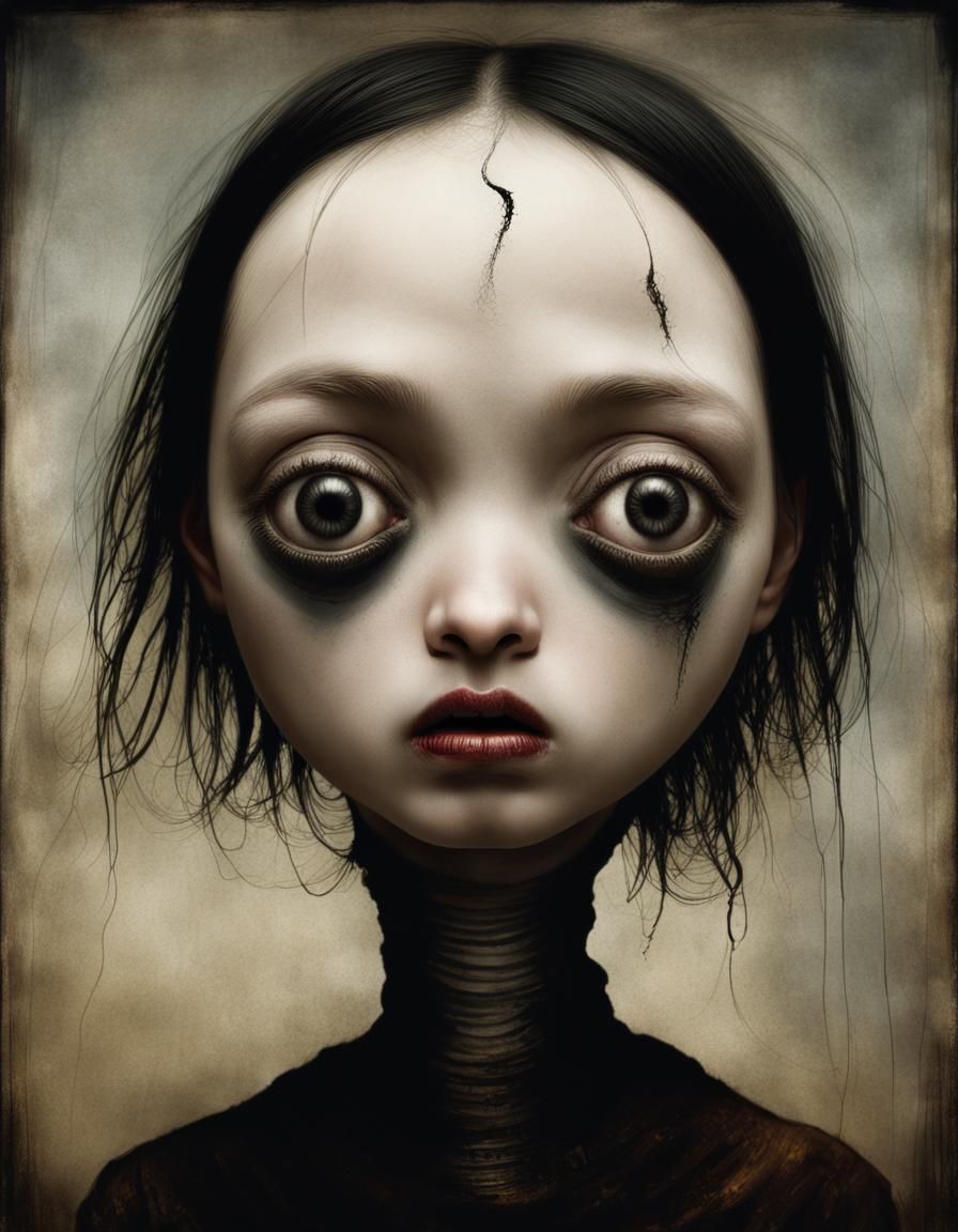 Demonic Cyborg Bear in Surrealist Style