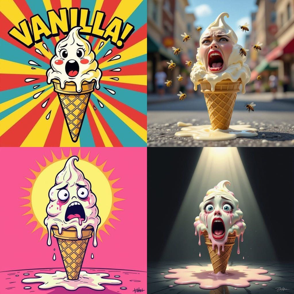 Surreal Screaming Ice Cream Cone