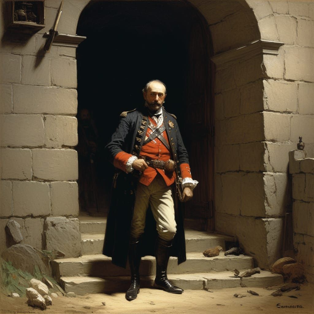 Dark Victorian Era Scene in Oil Painting Style