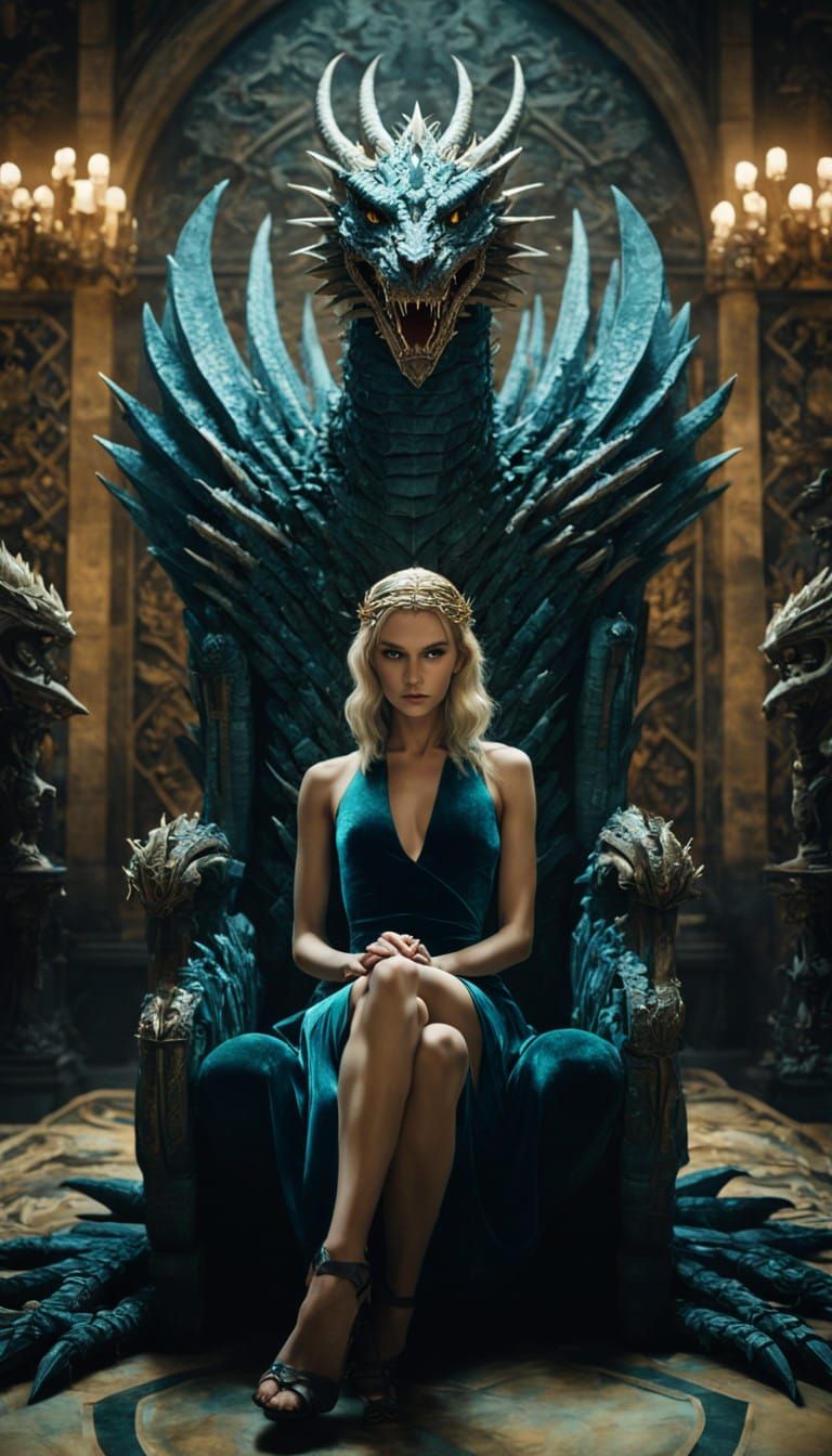 Elegant Fantasy Princess Reigns with Dragon Companion