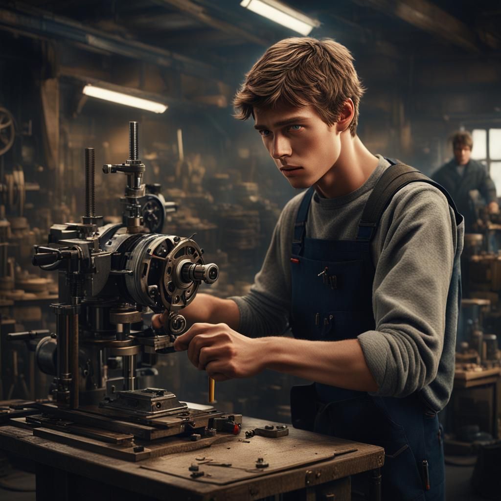 Jim Repairs a Machine: Photorealistic Digital Matte Painting