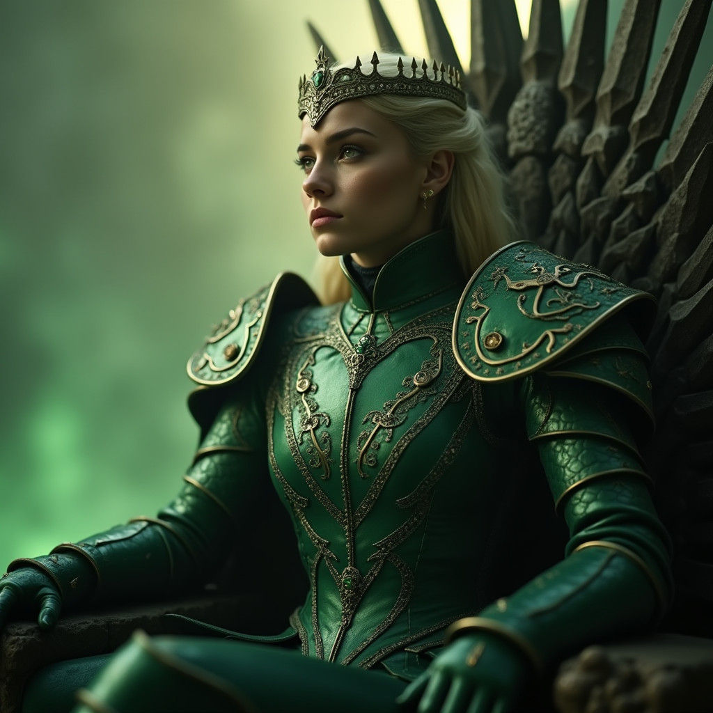 Jaehaera Targaryen as Green Queen in Emerald Armor