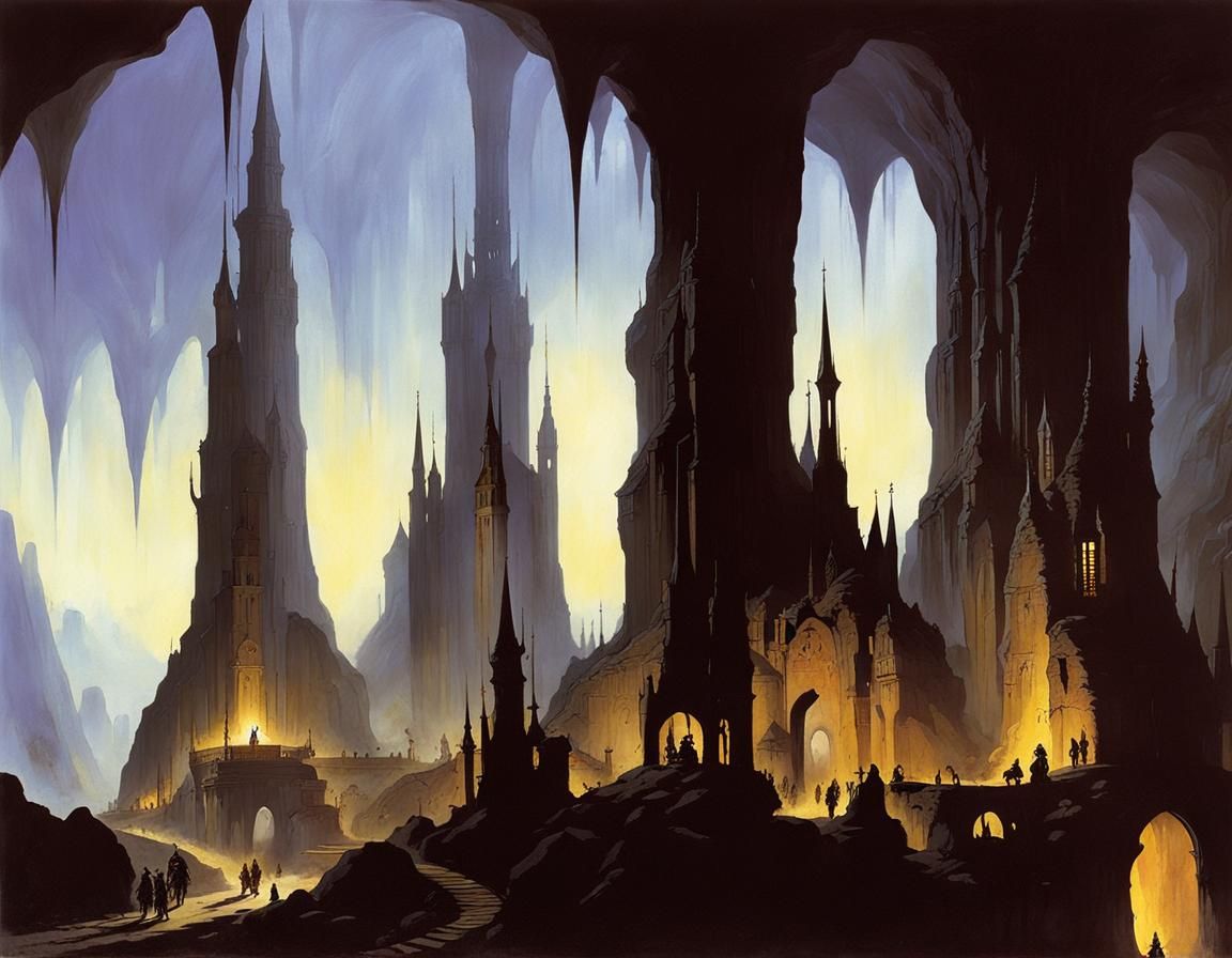 Grimdark Underground City of Dark Spires