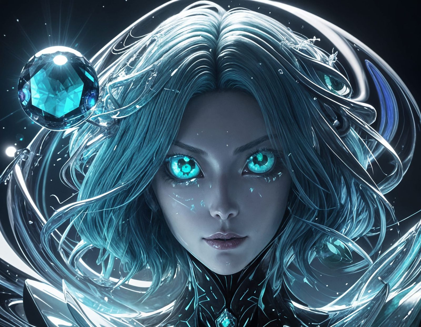 Floating Crystal Eyeballs in Vibrant Colors