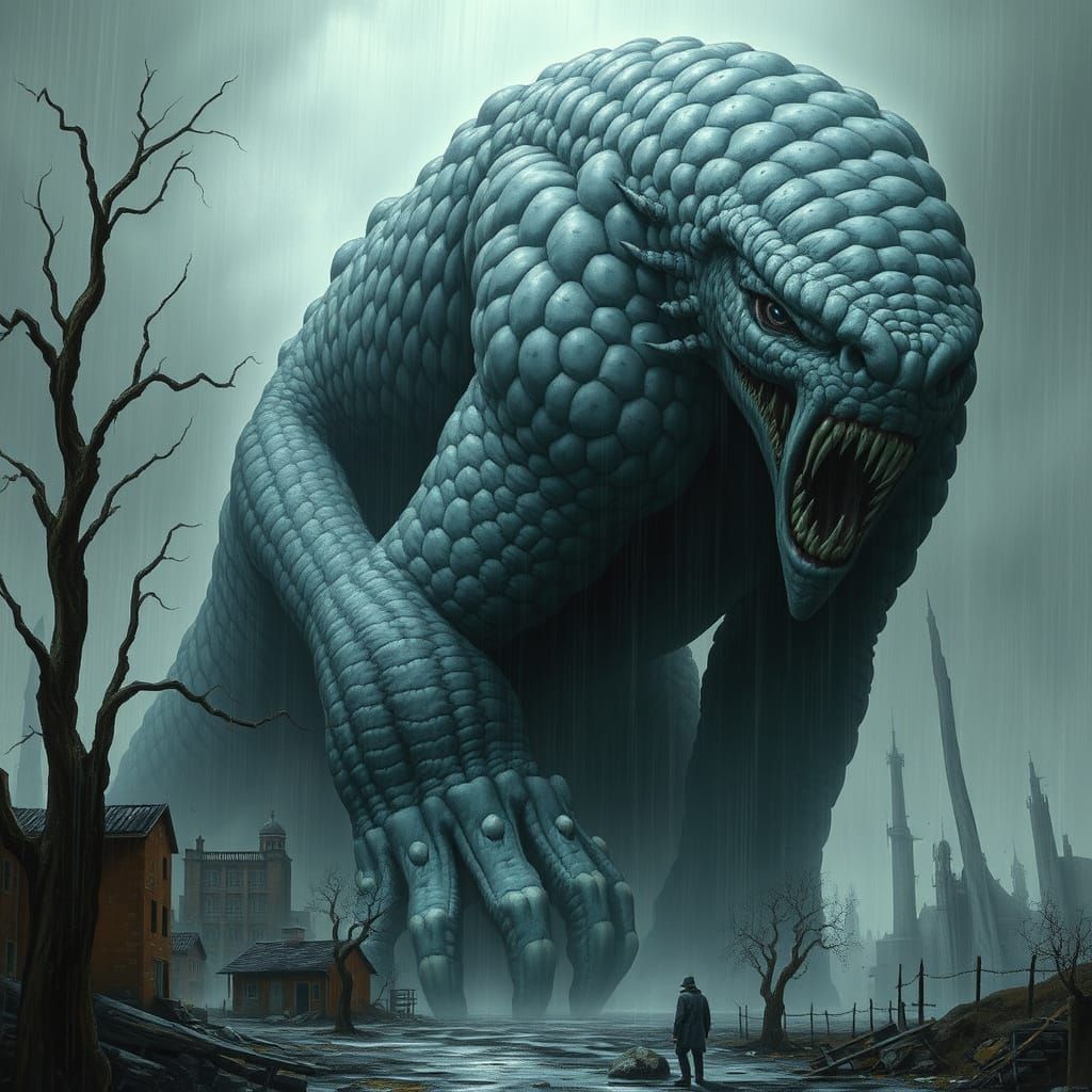 A Grieving Beast Emerges from Urban Decay