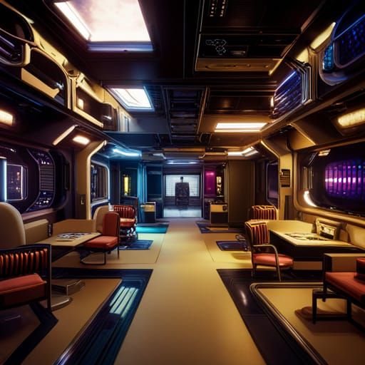 Cyberpunk Hotel in Space: Detailed Matte Painting