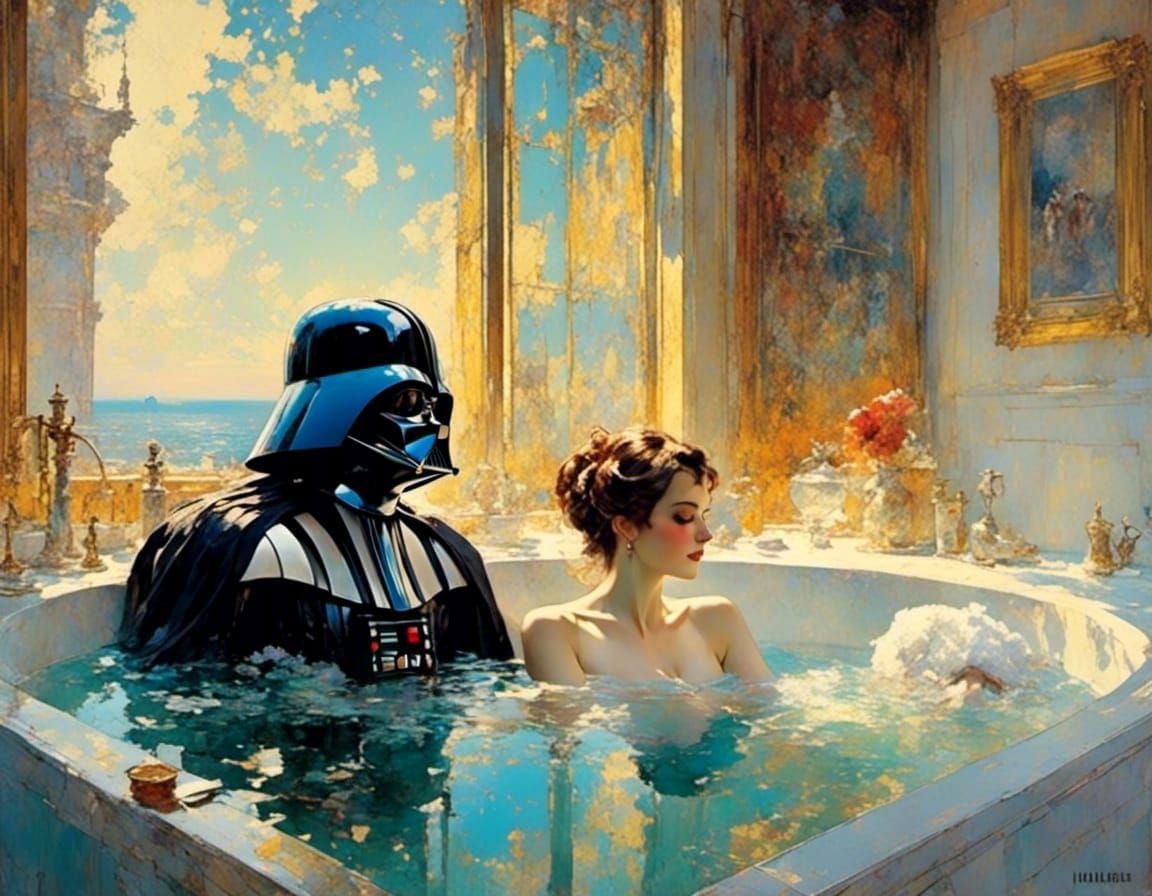 Darth Vader taking his bath