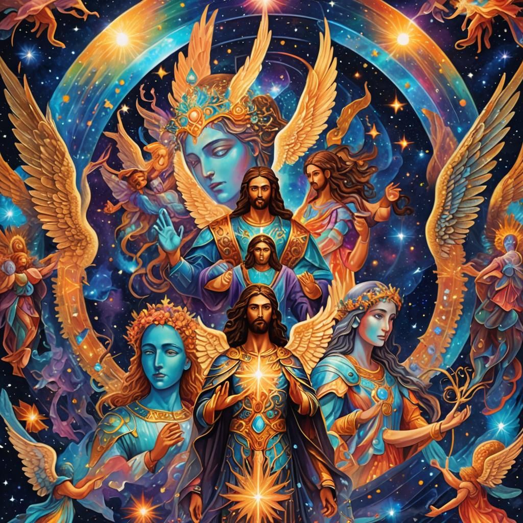 Angels and Archangels Team Up: Cosmic Illustration
