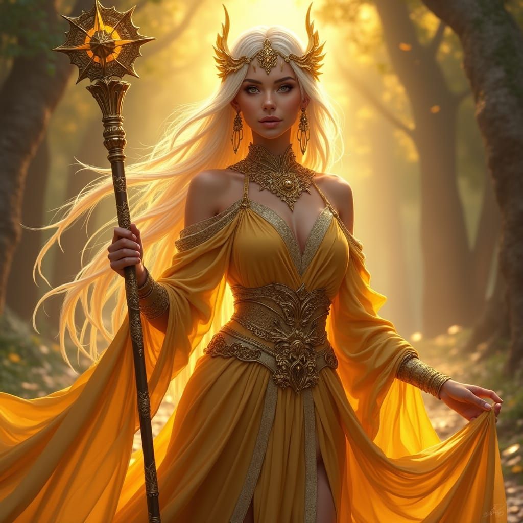 Regal Summer Eladrin Cleric Radiates Warmth and Passion in V...