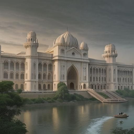 High Court of Hyderabad Riverfront: Digital Matte Painting
