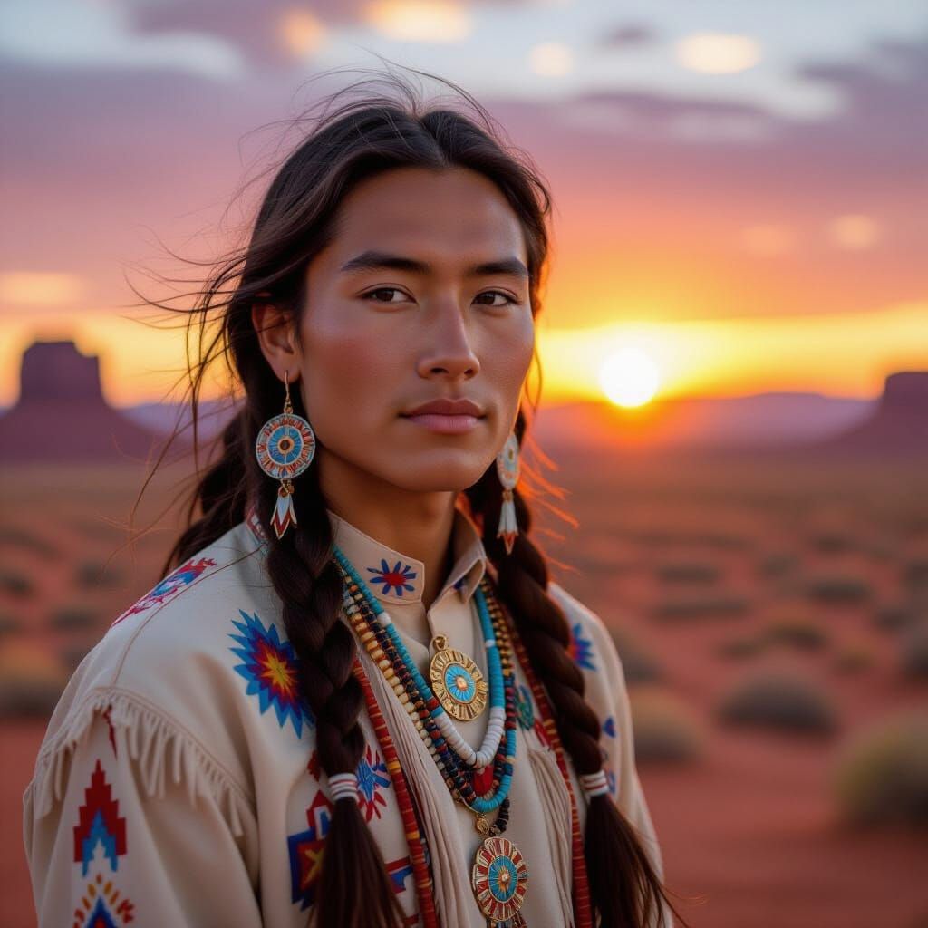 Navajo Two-Spirit Person Portrait in Monument Valley