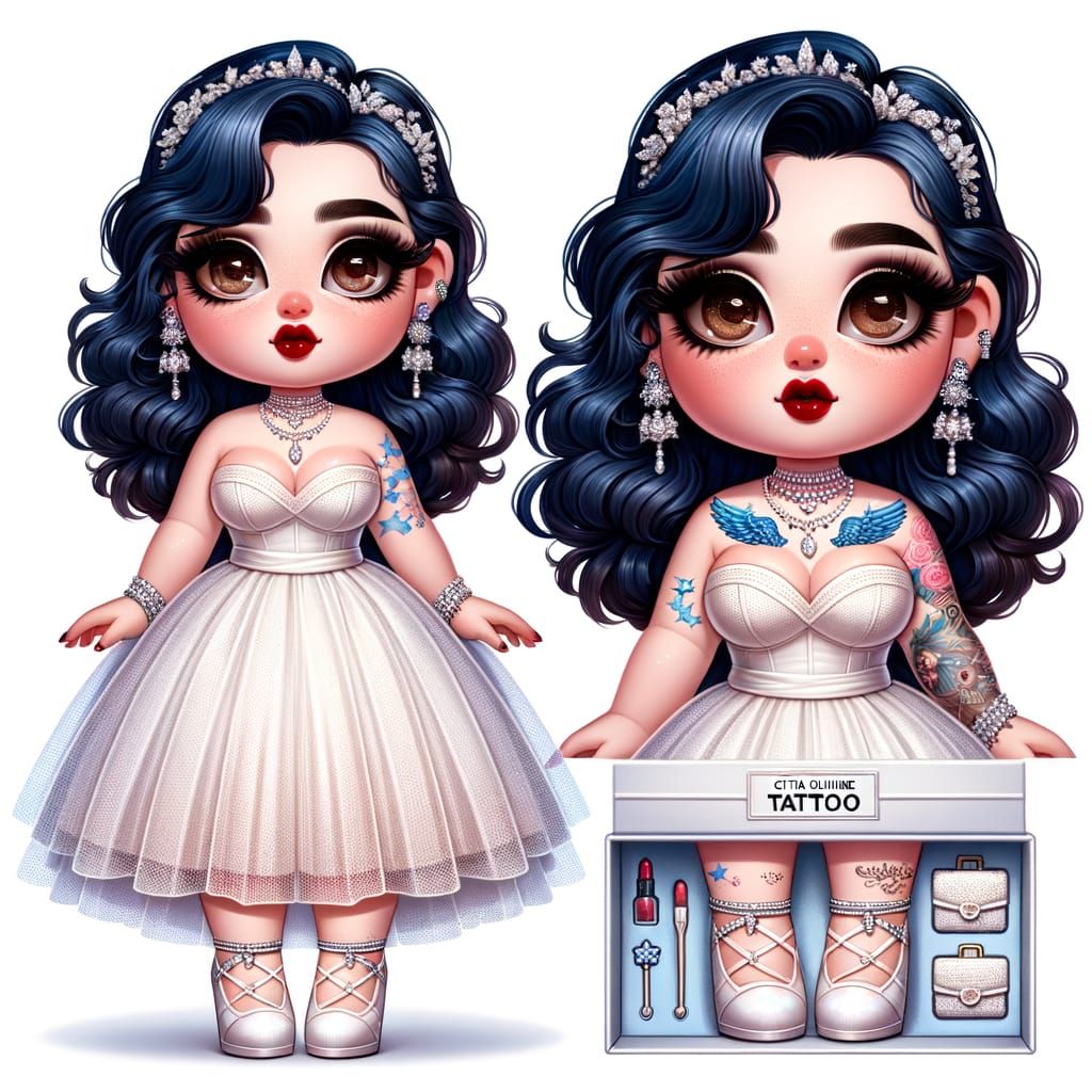 Friendly Plus-Size Doll in Vibrant Animation Style