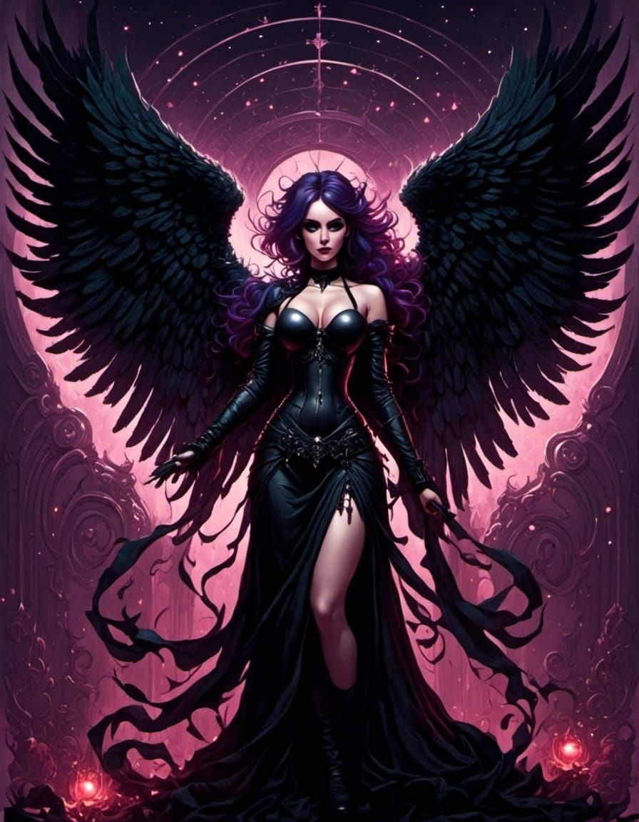Dark Angel of Aster in Gothic Style