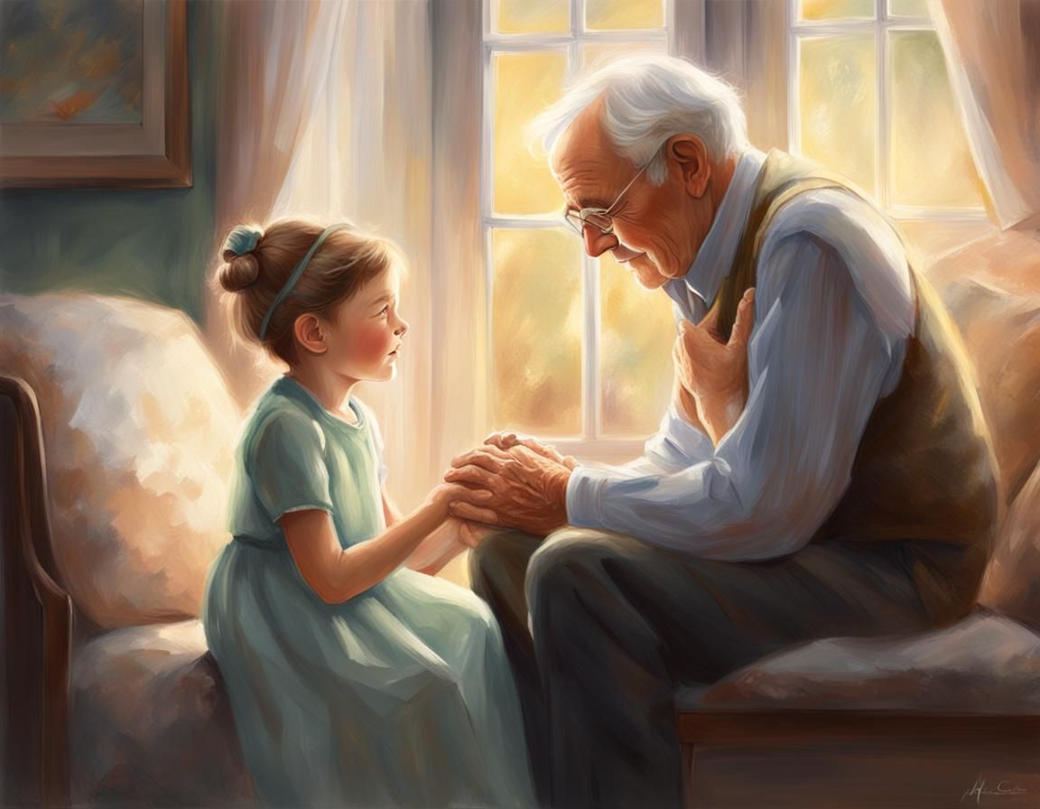 Heartwarming Bond Between Generations: Digital Masterpiece