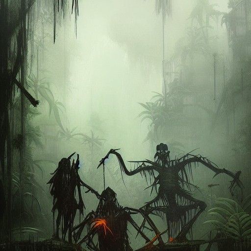 Sinister Skeleton Pirates in Jungle Rain