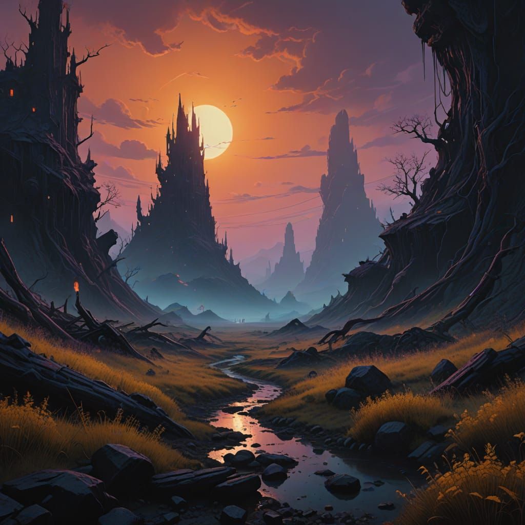 Ethereal Beings Amidst Haunting Twilight