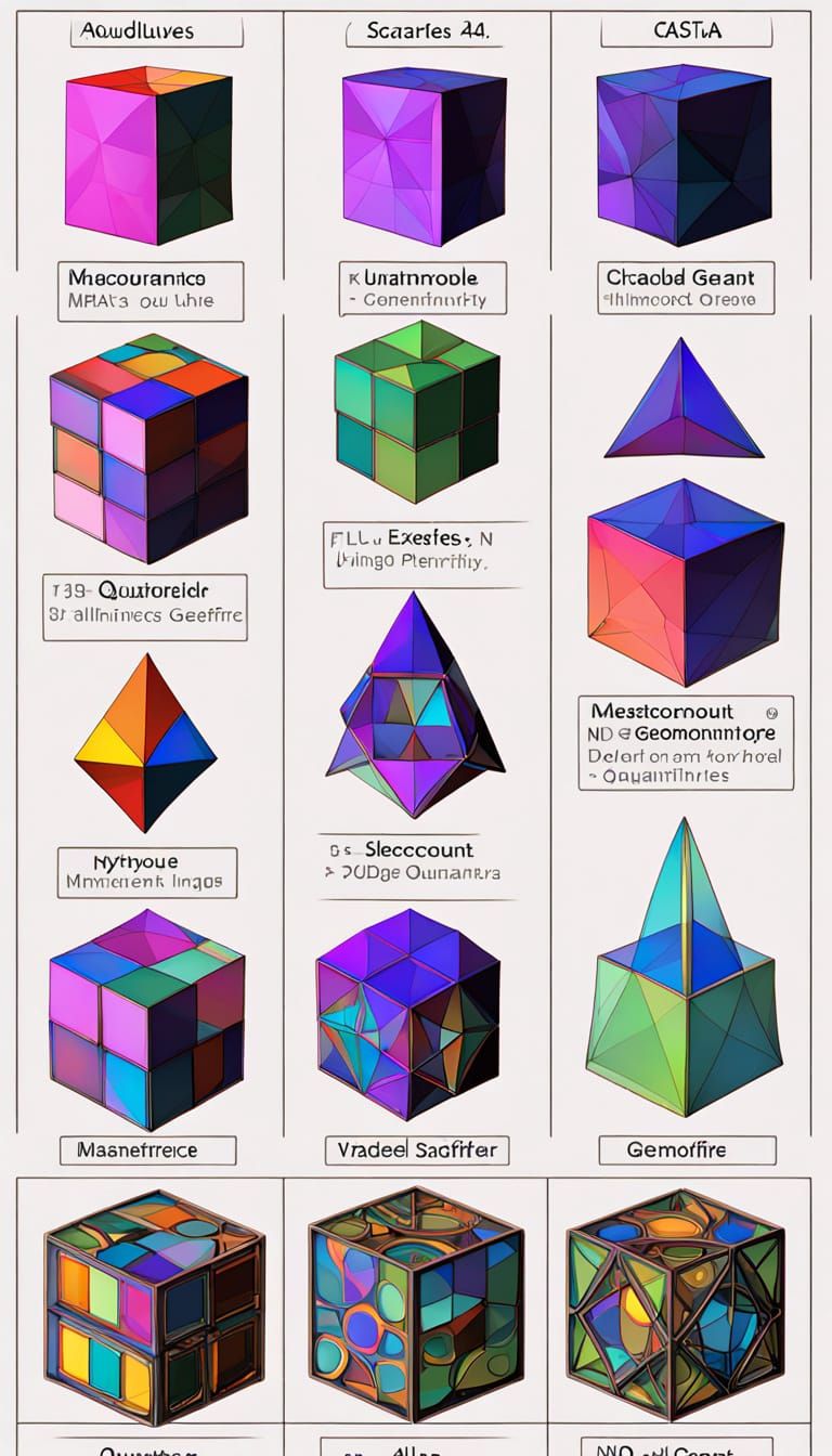 Atlas Holds Sacred Geometry Cube in 3D Fractal Style