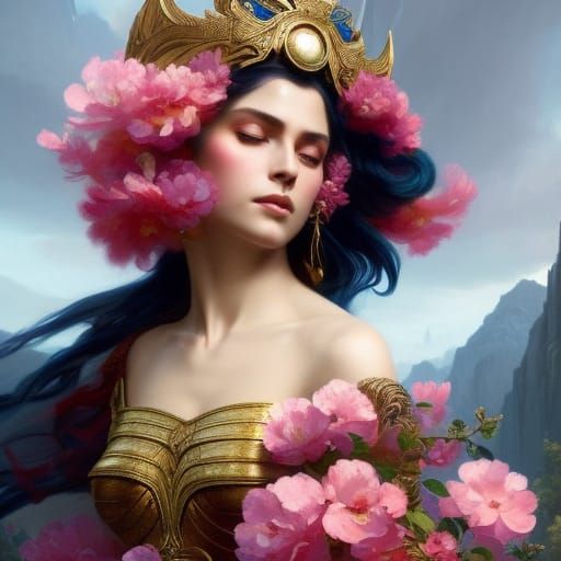 Woman in Silk Gown: Digital Art Masterpiece