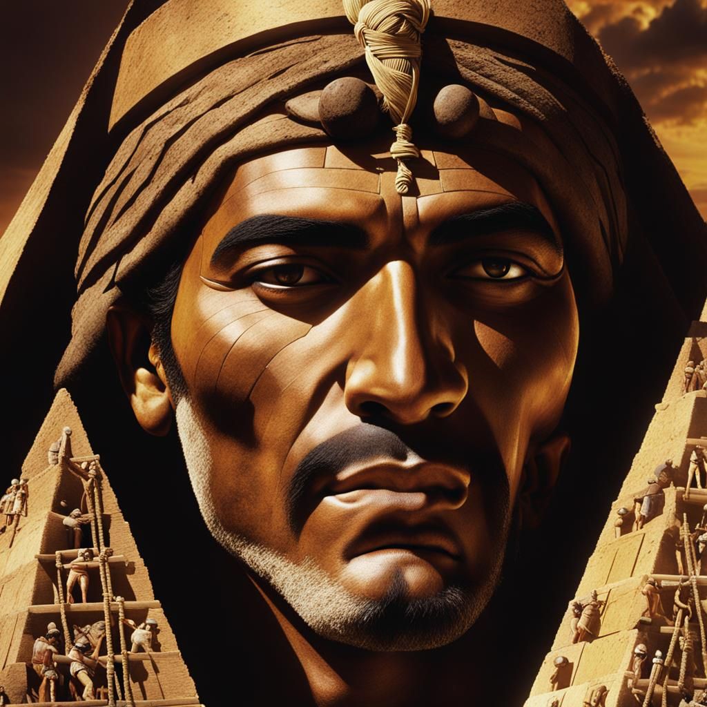 Egyptian Pyramid Construction: Dust-Caked Men in the Sun