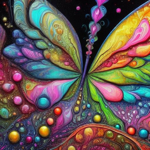 Surreal Dog Butterfly Tunnel in Detailed Matte Painting