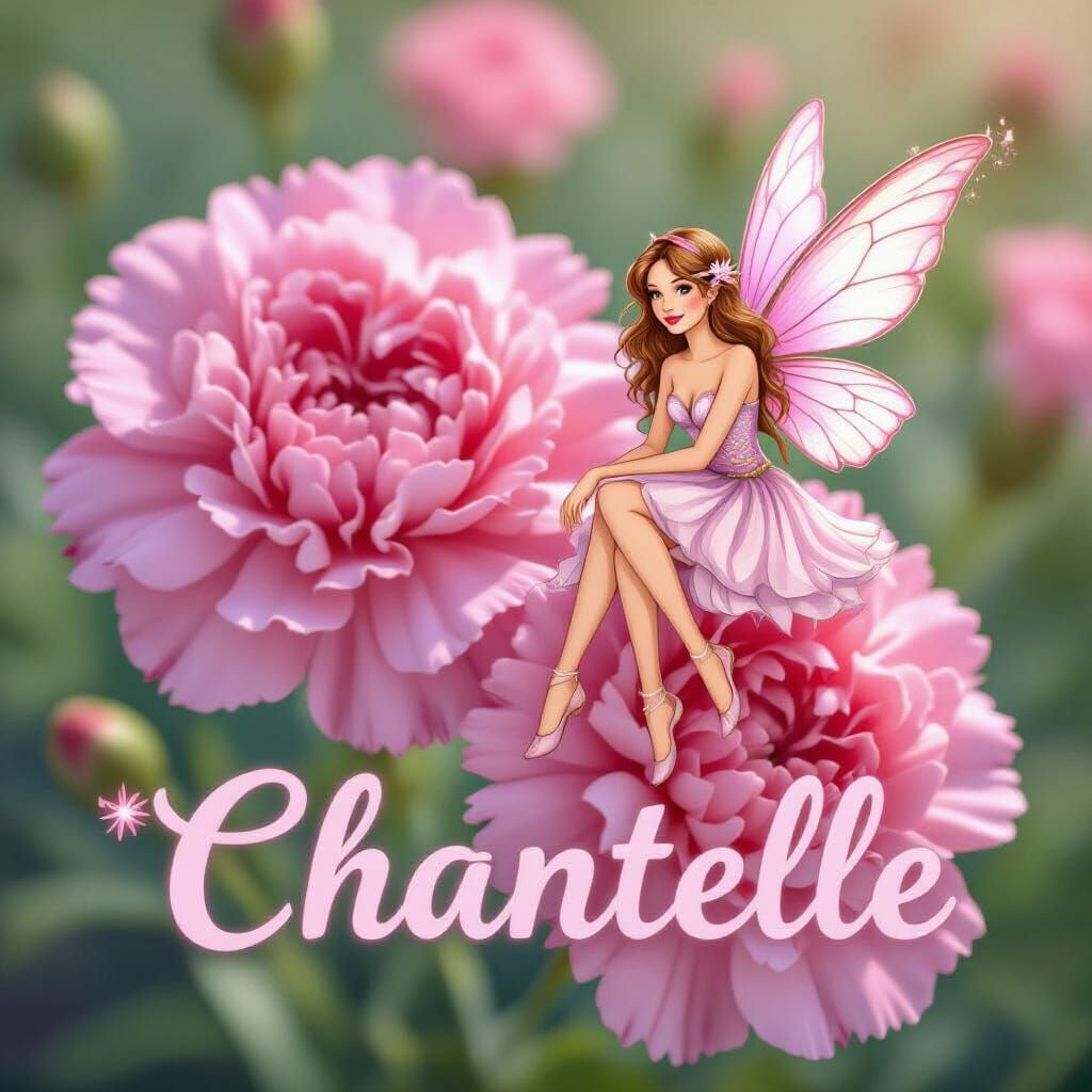 Chantelle Made of Pink Carnations with a Fairy
