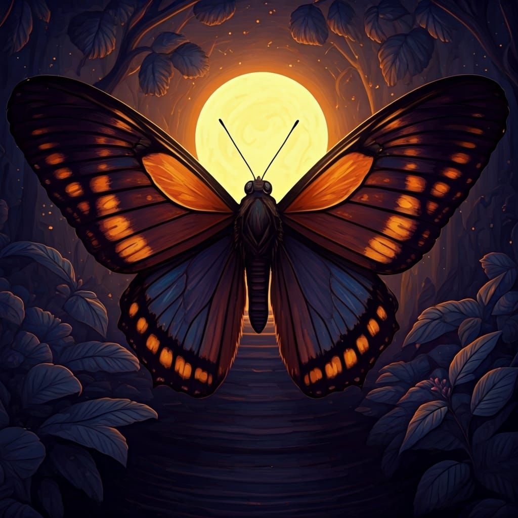 Confused Butterfly in Dreamcore Fantasy Illustration